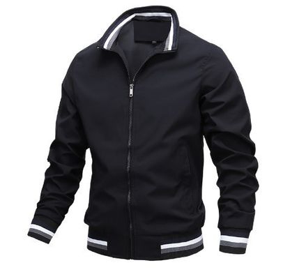 2023년 봄 가을 방수 Zip Up Casual Jacket for Men 느슨한 체격 베이스볼 폭격 코트