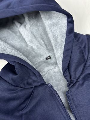 100% 폴리에스테르 장갑 남자 두꺼운 후드 두 조각 세트 겨울 스포츠