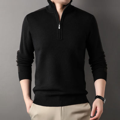 맞춤형 솔리드 반 지퍼 겨울 류 아크릴 거북이 목걸이 남자의 세탁 스웨터