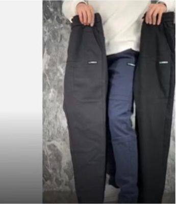 플랫 프론트 스타일 남성 화물 바지 인스톡 사용자 지정 버튼이 있는 느슨한 피트니스 조거