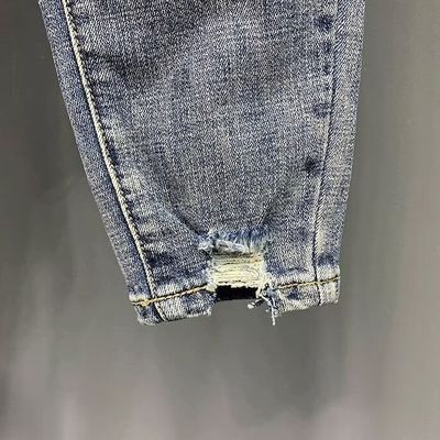 세탁된 디자이너 남성 바지 청바지 가늘한 청바지 남성 단장 제품