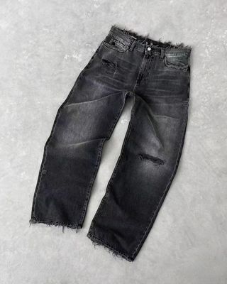 맞춤형 넓은 다리 바지 중 허리 젠지 바지 비울 청바지 여성 플러스 사이즈 남성 바지