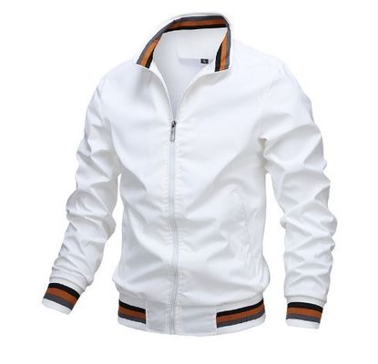 2023년 봄 가을 방수 Zip Up Casual Jacket for Men 느슨한 체격 베이스볼 폭격 코트