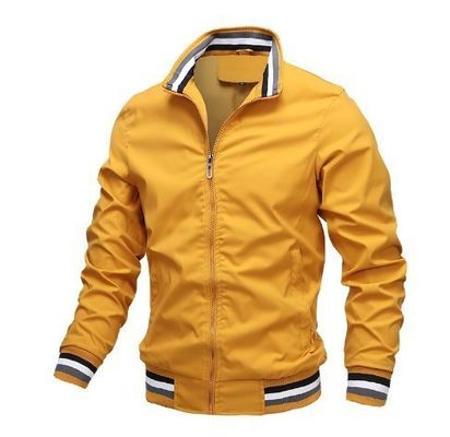 2023년 봄 가을 방수 Zip Up Casual Jacket for Men 느슨한 체격 베이스볼 폭격 코트