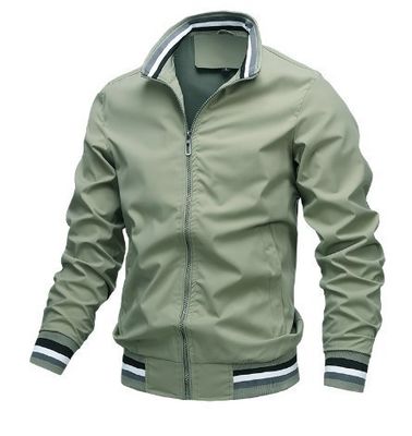 2023년 봄 가을 방수 Zip Up Casual Jacket for Men 느슨한 체격 베이스볼 폭격 코트