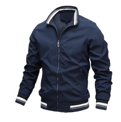2023년 봄 가을 방수 Zip Up Casual Jacket for Men 느슨한 체격 베이스볼 폭격 코트