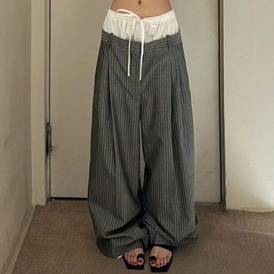 다른 로고 듀얼 허리 슈트 바지 여자용 세트 여자 의류 스웨트 바지 바지
