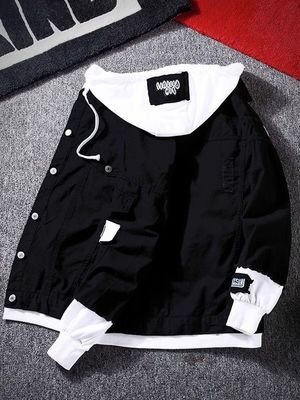 첸일레 글자 패치와 함께 남성 젠임 2 조각 스트리트 Varsity Windbreaker 의류